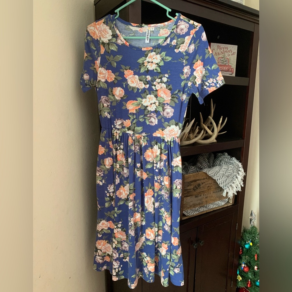 Journey Five S Blue Floral Midi Dress
